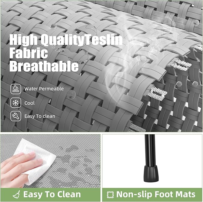 Ekisemio Cooling Breathable Elevated Dog Bed with Metal Frame for Large Dogs, Grey