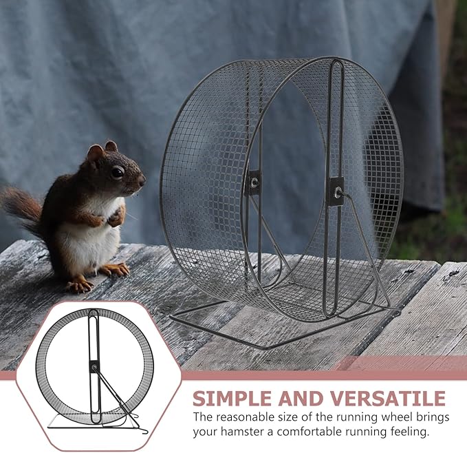 UKCOCO Hamster Exercise Wheel- Metal Hamster Wheel Running, Wire Mesh Gerbil Toy with Bracket, Silent Jogging for s Squirrel