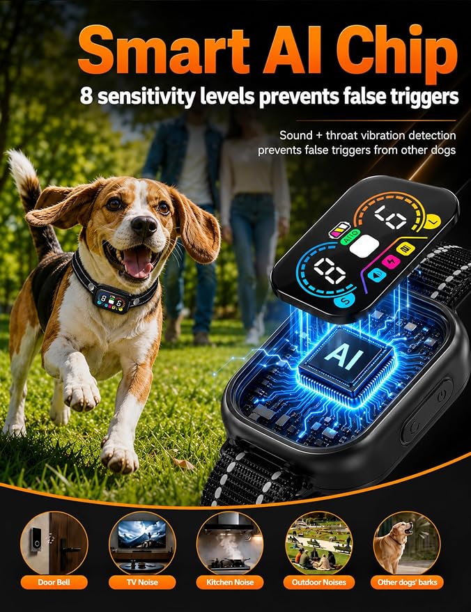 2 in 1 Dog Bark and Shock Collar, 4500FT Bark and Training Collar with Remote, 3 Modes (Beep/Vibration/Safe Shock), IP67 Waterproof, Anti Bark Collar for Small Medium Large Dog (5-120Lbs)