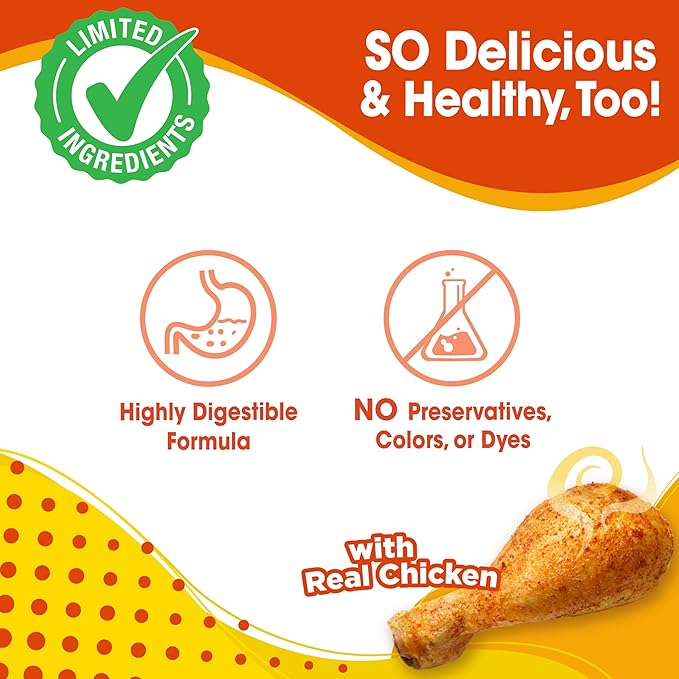 Nylabone Nubz Natural Dog Chew Treats for Large Dogs, Long Lasting Dog Chew Bones Made in the USA, Chicken Flavor Breath Freshener Dental Chews, Large Dog Bones for Dogs Over 30 lbs. (20 Count)