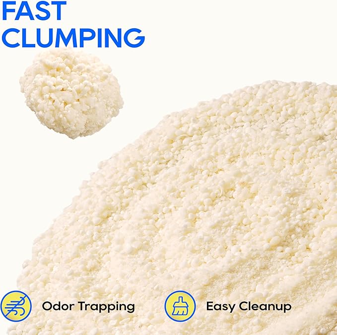 HoneyCare Cassava Cat Litter | Natural Plant-Based Litter | Quick Clumping & Low Dust | Superior Odor Control | 24-lbs Value Pack (6 lbs x 4)