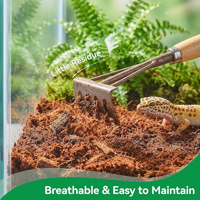 7 Pcs Organic Coconut Fiber Substrate, Biodegradable 100% Natural Coco Soil Brick, Multipurpose Eco-Friendly Terrarium Bedding for Reptiles, Tortoise, Bearded Dragon, Gecko, Snake & Amphibians