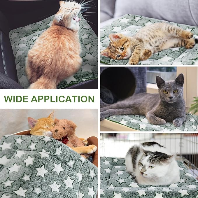 VitalCozy 4 Pcs Dog Crate Pads, Ultra Soft Warm Washable Anti-Slip Kennel Bed Mat for Pets, Reversible, Replaceable, Cozy Cage Liner for Small Medium Large Dogs and Cats(18 x 24 x 1.6 Inch,Green)
