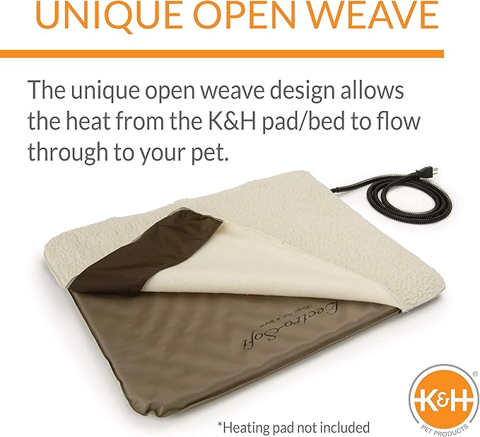 K&H Pet Products Lectro-Soft Outdoor Heated Cat Bed Replacement Cover, Fits K&H Lectro-Soft Small Beds (Heated Bed Sold Separately), Machine Washable Fleece Cover - 18 X 14in