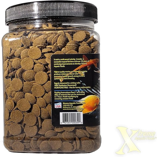 Xtreme Scrapers Wafers - Premium 14mm Fast-Sinking Fish Food – Nutrient & Cellulose Rich Ideal for Nocturnal Feeders, Catfish, Plecostomus Species, and Loaches – USA Farm Grown (18oz)