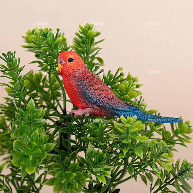 AUEAR, 4 Pack Bird Decorative Figurines Mini Fake Parrot Ornaments Parakeet Model for Home Garden Decoration