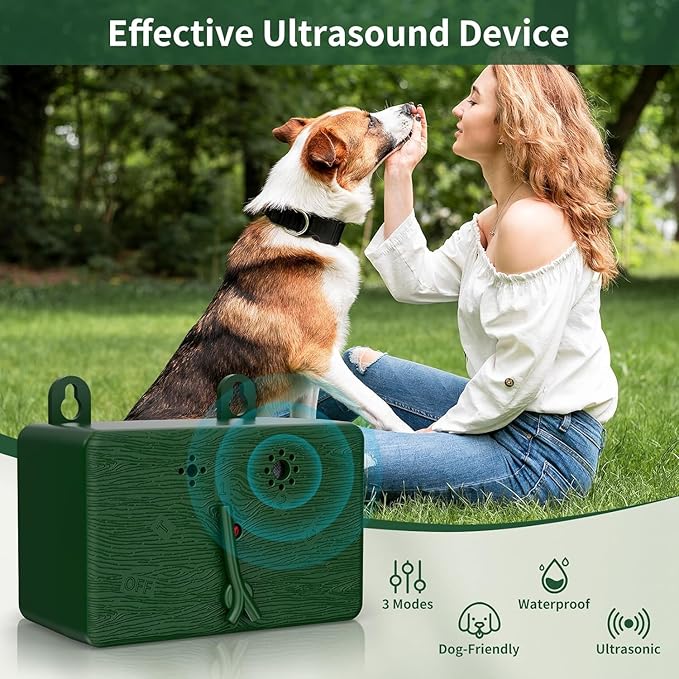 Anti Barking Device for Dogs Outdoor, Anti Barking Device for Dogs,Ultrasonic Bark Control Device for Yard Fence, Bark Deterrent for Neighbor Dogs, Dog Silencer, Humane Bark Stopper for Indoor Outdoor