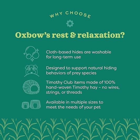Oxbow Timothy Hay Bungalow, Rabbit & Guinea Pig Hideout, Edible & Hand-Woven Bunny House, No Wires or String, Small Pet Accessories, for Rabbits, Guinea Pigs, Chinchillas & Rats, Large