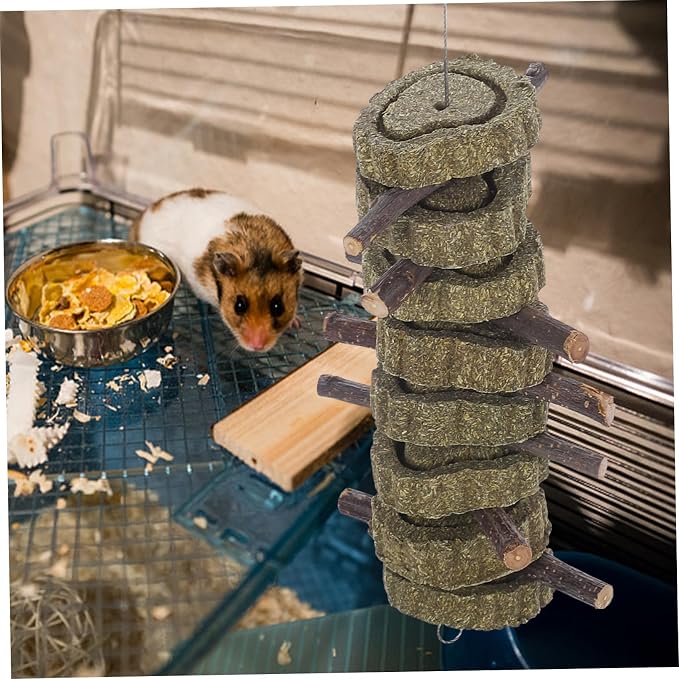 BESPORTBLE Natural Chew Toy for Rabbits and Guinea Pigs Molar Teeth Cleaning Treats 100% Natural Grass Snack for Small Pets Teeth Care for Rabbits and Chinchillas