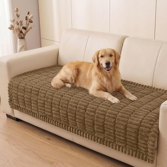 Smiry Couch Cover for Dogs, Non Slip Washable Sofa Protector for Pets, Soft Furniture Cover for Pet, Stylish Sofa Covers, Cozy Protect Against Fur, Dirt & Everyday Messes (Mocha Brown, 35.4" x 88")