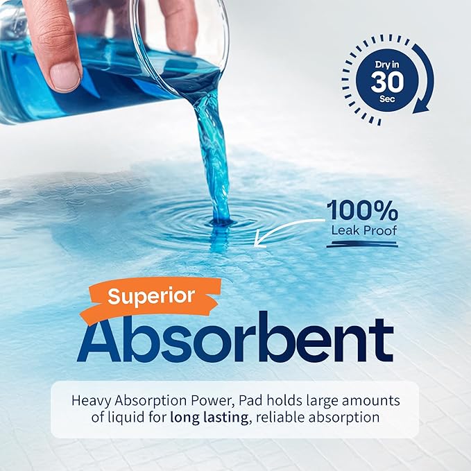 Healqu Puppy Pads - 100-Count, 24x24 - Advanced Leakproof Technology for Housebreaking & Training - Ultra Absorbent Puppy Pee Pads - Ideal for Dogs, Puppies, Cats - Attractant Pet Training Pads