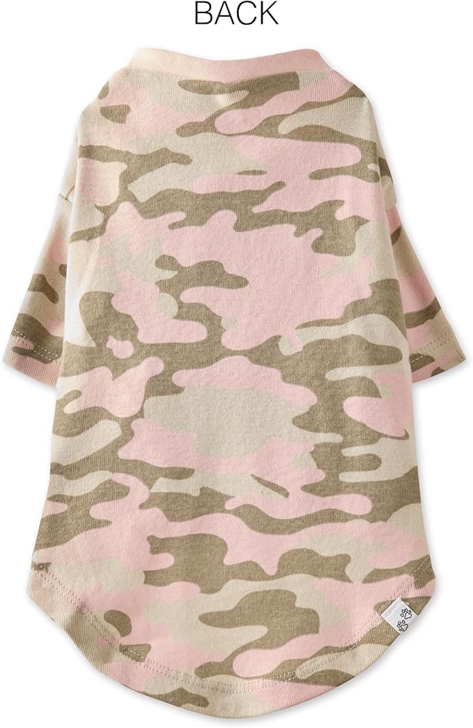 Pet Passion Toby 3-Pack 100% Organic Cotton Dog Short Sleeve T-Shirt Pet Tees for All Breeds, Pink Camo, Large (40-60 lbs)