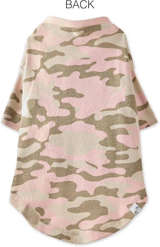Pet Passion Toby 3-Pack 100% Organic Cotton Dog Short Sleeve T-Shirt Pet Tees for All Breeds, Pink Camo, Large (40-60 lbs)