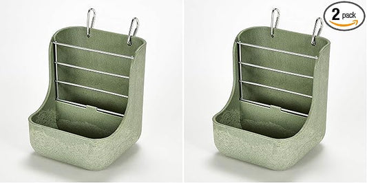 Kaytee Hay & Food Bin Feeder with Quick Locks for Pet Rabbits, Chinchillas, Guinea Pigs and Other Small Animals (Pack of 2)