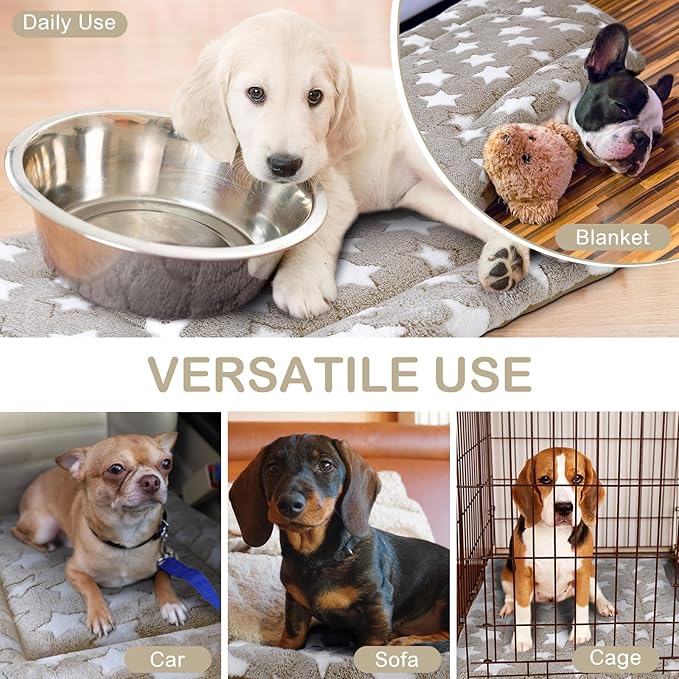 VitalCozy 4 Pcs Dog Crate Pads, Ultra Soft Warm Washable Anti-Slip Kennel Bed Mat for Pets, Reversible, Replaceable, Cozy Cage Liner for Small Medium Large Dogs and Cats(18 x 14 x 1.6 Inch,Apricot)