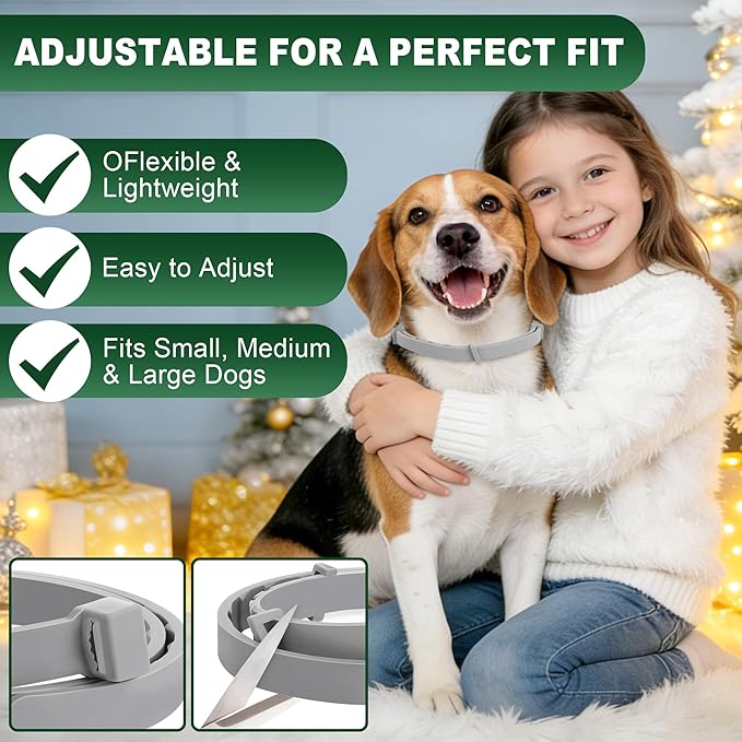 4 Pack Essential Oil Collars Dog Flea & Tick Collar Set with Natural Essential Oils, Adjustable Flea Control for Dogs