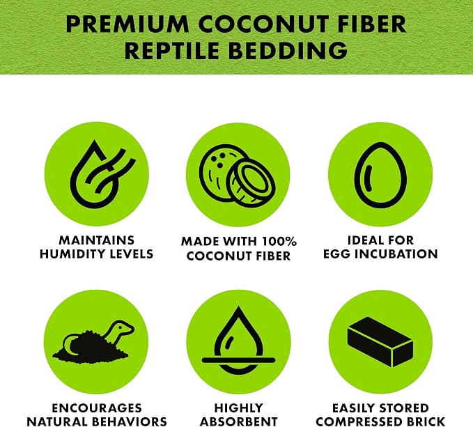 Zilla Coconut Husk Brick 24 Count, Organic Bedding for Reptiles, Made with 100% Coconut Fiber, Ideal for Tropical Habitats and Egg Incubation