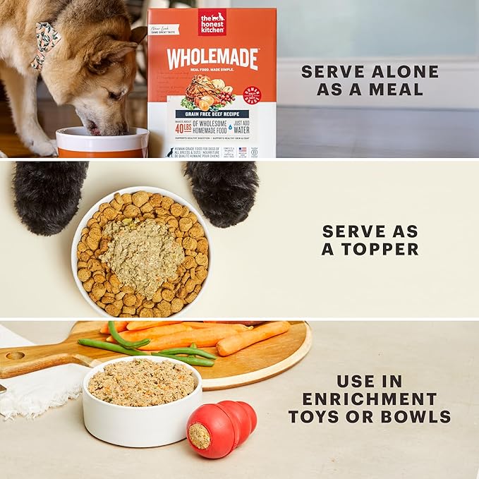 The Honest Kitchen Human Grade Wholemade™ Dehydrated Dog Food, Limited Ingredient Dog Food, Turkey, 10 lb (makes 40lbs)