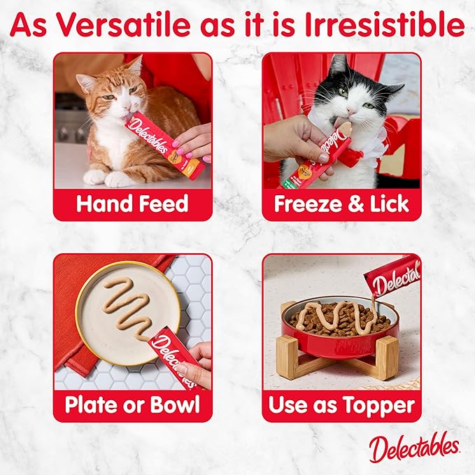 Delectables Squeeze Up Tuna with Catnip Creamy Squeezable Puree, Lickable Wet Cat Treats, Grain Free, No Added Fillers, No By-Products, No Added Preservatives, 0.5 Ounces Tube, 64 Tubes Total