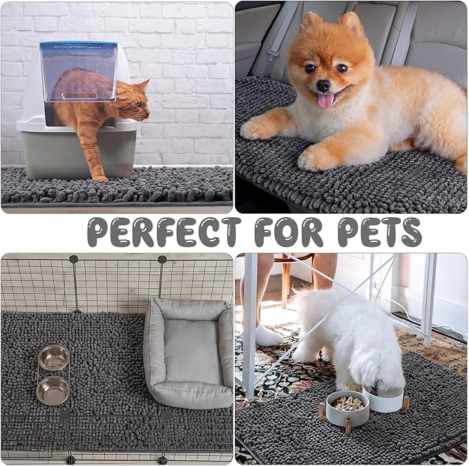 Amylove 4 Pcs 12 x 12 Inch Guinea Pig Cage Liner Washable Shaggy Chenille Pee Pads Pet Dog Cat Bedding Training Mat for Small Animal Guinea Pig Puppy Bunny Hamster