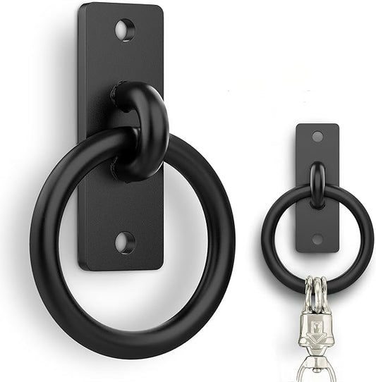 Horse Tie Ring - 2-3/8" inches Heavy-Duty Solid Steel Cross Tie Ring for Horses, Multi-Purpose Tie Down Horse Barn Supplies, Made in USA.