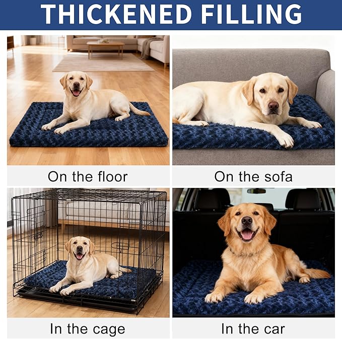 Dog Bed Mat - Comfortable Kennel Pad, Multi-Purpose Crate Bed for Dogs & Cats, Soft Support