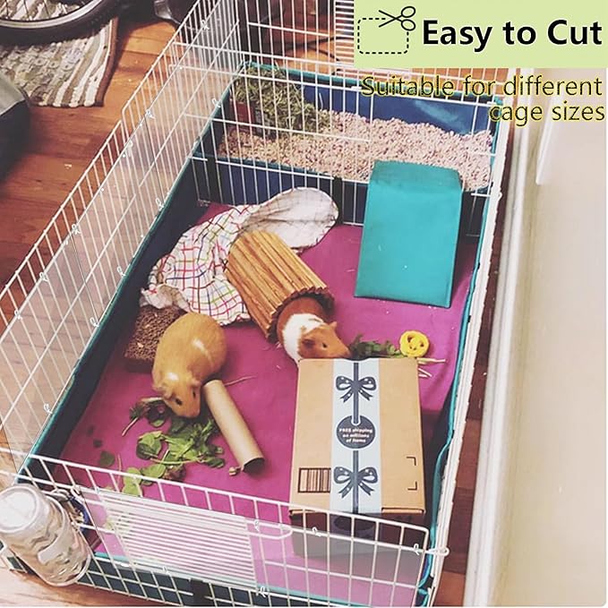 Pet Cage Liner Protection, Rabbit Cage Plastic Panels, 12 PCS Cage Urine Guard for Rabbit, Guinea Pig, Hamster, Hedgehog, Chinchilla, Ferret, Bunny - Transparent, 11.8"x7.9"