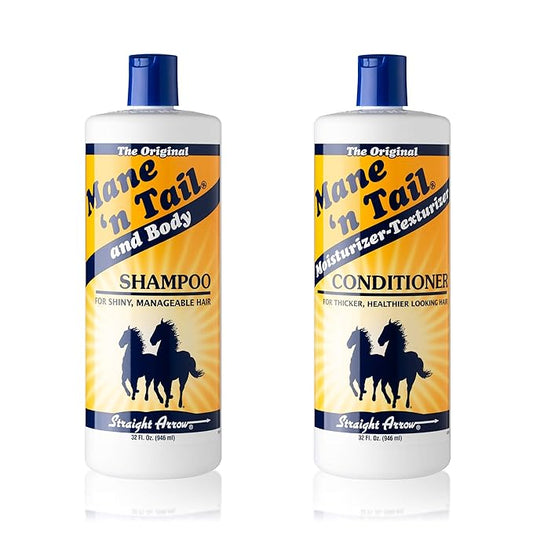 Mane 'N Tail Shampoo & Conditioner Combo Set (32 oz Each) For Horses and Humans For A "Down to the Skin" Cleansing and Conditioning