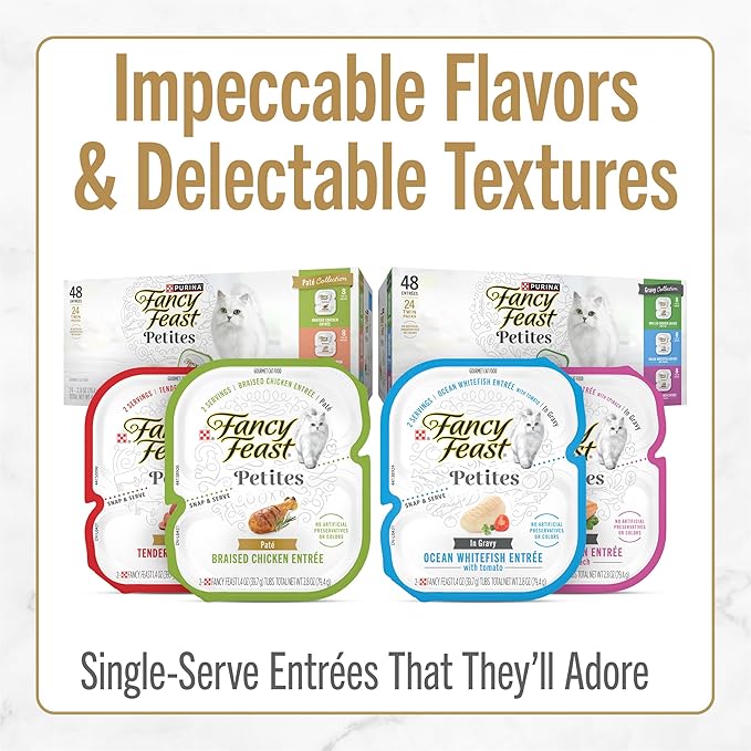 Purina Fancy Feast Petites Grilled Chicken Entrée With Rice In Gravy Gourmet Wet Cat Food - (Pack of 12) 2.8 oz. Tubs