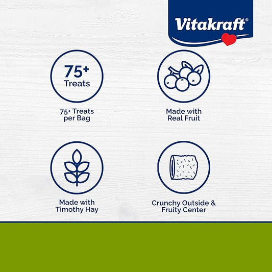 Vitakraft Bursts Small Animal Treat Wildberry Flavor 1.76 oz - Crispy Outside with Soft Berry Center - Fun Reward Snacks for Rabbits Guinea Pigs Hamsters and Other Small Pets