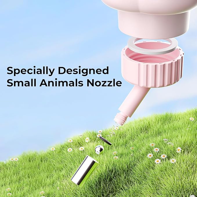 Pet Water Bottle for Cage Crate - 17oz No Drip BPA Free Water Dispenser for Small Animal Rabbit Guinea Pig Chinchilla Ferret Squirrel Hedgehog
