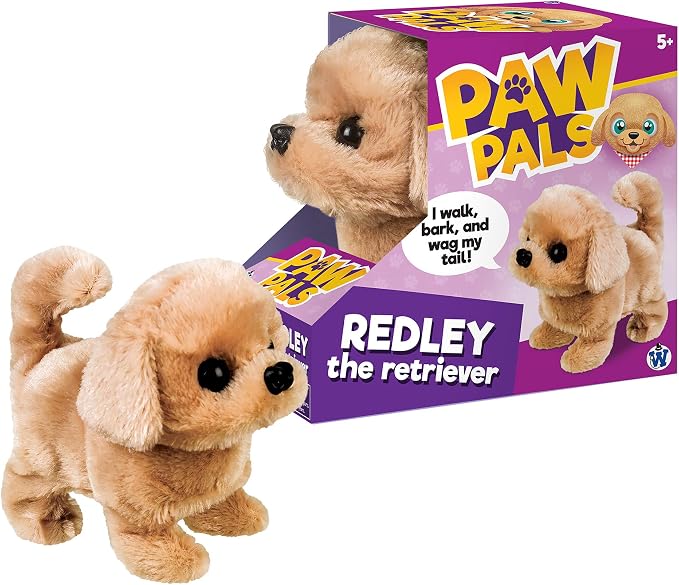 Westminster, Inc. Redley the Retriever - Cute, Cuddly, Plush Battery Operated Dog Toy Walks, Wiggles, and Barks with Sound