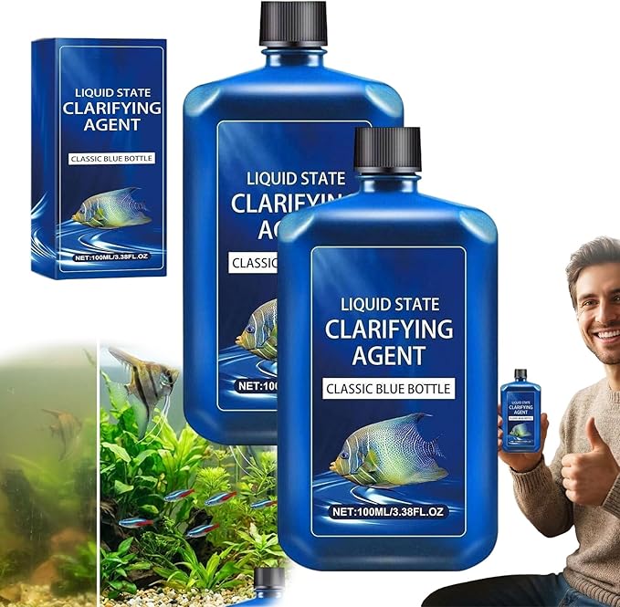 Fast-Acting Aquarium Water Clarifier, Powerful Freshwater Aquarium Water Purification Clarifier, Clears Cloudy Fish Tank, Liquid State Clarifying Agent, for Freshwater