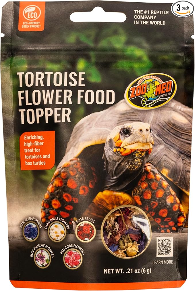 Zoo Med Flower Food Topper for Tortoise and Box Turtle 0.21 ounce - 3 Pack