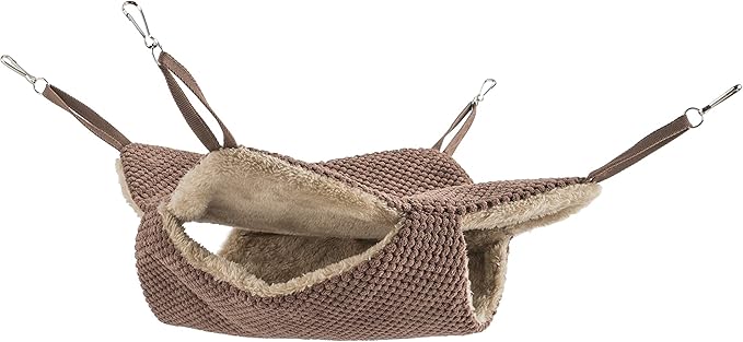 Niteangel Pet Hammock Swing Snuggle Sack for Ferret Rats Suger Glider Squirrels - Napping Bed Pocket (Chocolate)
