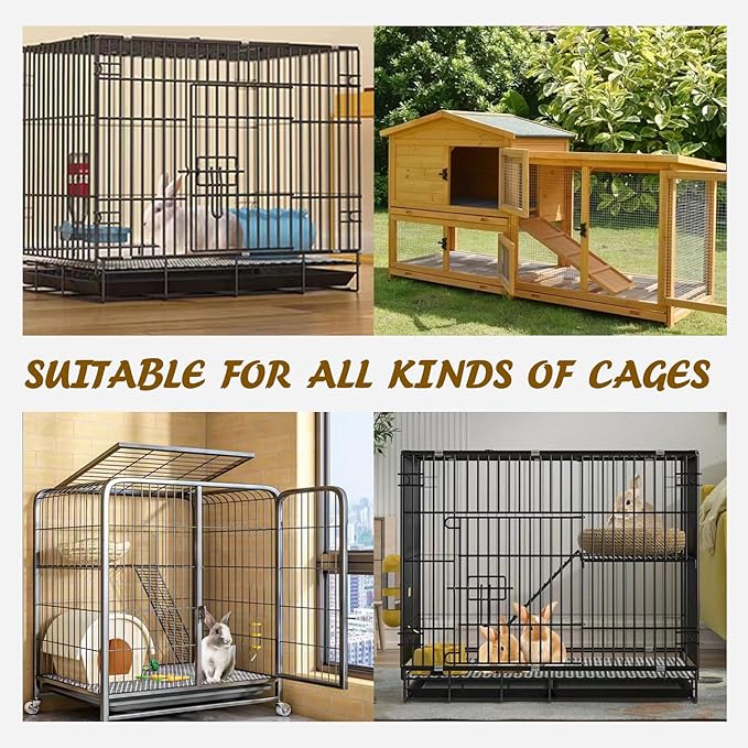 Rabbit Cage Mat for Feet - Pack of 8 Plastic Rabbits Resting Mats 12x12 Bunny Foot Pad Small Animal Cage Accessories for Adult Guinea Pig Chinchilla Ferret, Easy to Cut and Splice (Grey)