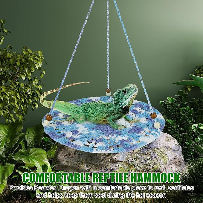 Jspupifip Bearded Dragon Accessories for Habitat,Bearded Dragon Tank Decor Basking Platform Gecko Tank Leopard Gecko Tank Accessories for Chameleon Birds Rats Hamster Iguana