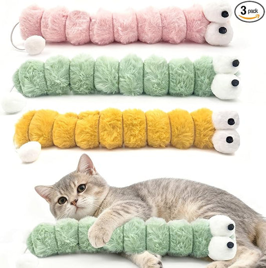 Cat Toys Pillows 3 Pack, Large 15.96” Cat Kicker Toys with Catnip Inside, Durable Interactive Cat Toys for Indoor Cats, Soft Kick Sticks for Exercise & Play