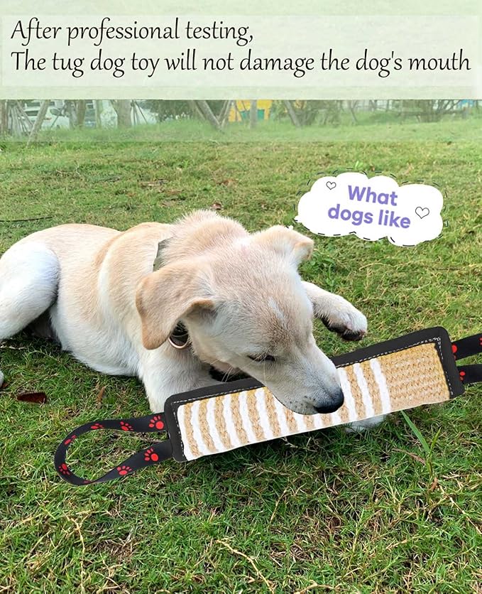 Clysoru Dog Tug Toy Tough Jute Bite Pillow Lasting Training Equipment Puppy to Large Dogs Interactive for Large and Small