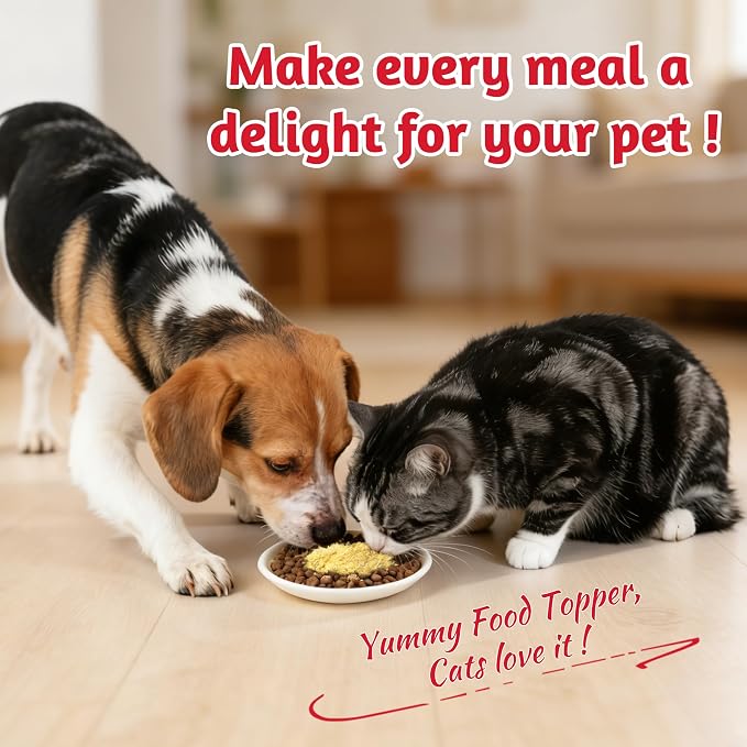 Just Try 4.23 OZ Chicken & Egg Yolk Cat Food Toppers Sprinkles with Freeze Dried Egg Yolk High Protein & Low Fat Freeze Dried Cat Treats