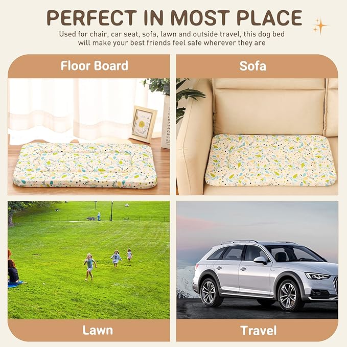 Magic Dog Super Soft Random Color Small Dog Bed, 24-Inch x 16-Inch x 1.2-Inch, Machine Washable, Ideal for Small Dogs and Cats, Pancake Style Mat, Cotton Material, Sewn Construction