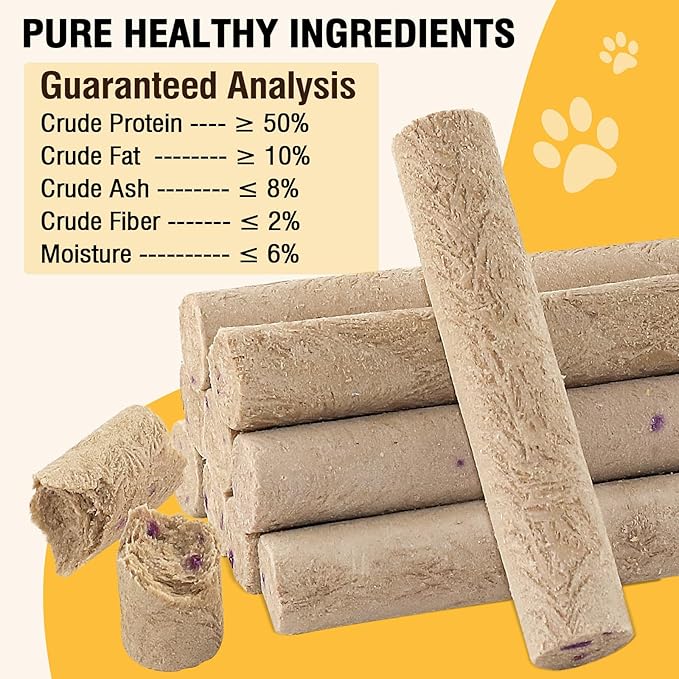TZL Freeze Dried Duck Stick Cat Treats, High Protein Healthy Treats for Cats & Dogs, Natural Teeth Cleaning Snacks, Gluten& Grain Free