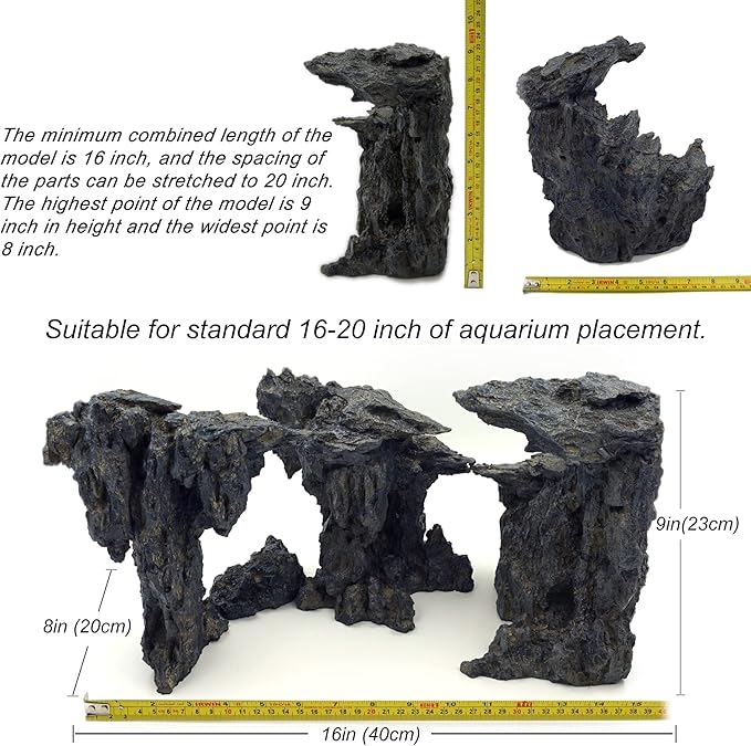 Allcolor Fish Tank Decor Rocks.Aquarium Decoration Model.Easy and Quick Solution for Aquascaping.(Cave of Gods)