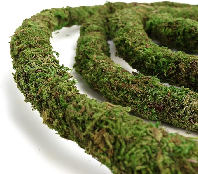 USMOLA Moss Vine for Reptiles, Bendable Climbing Vines Reptile Tank Accessories, Natural Moss Rope for Leopard Gecko, Lizard, Snake, Chameleon, Frog Terrarium Decor (Jungle Green, 6.5 FT)