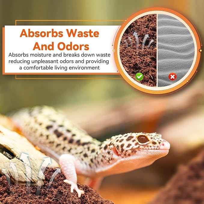 Legigo 2 Pack Coconut Fiber Substrate, Natural Coco Coir Bedding for Reptiles Turtles, Tortoises, Snake, Hermit Crab, Gecko, Lizard, Bioactive Terrarium Soil for Humidity Control and Plant Substrate