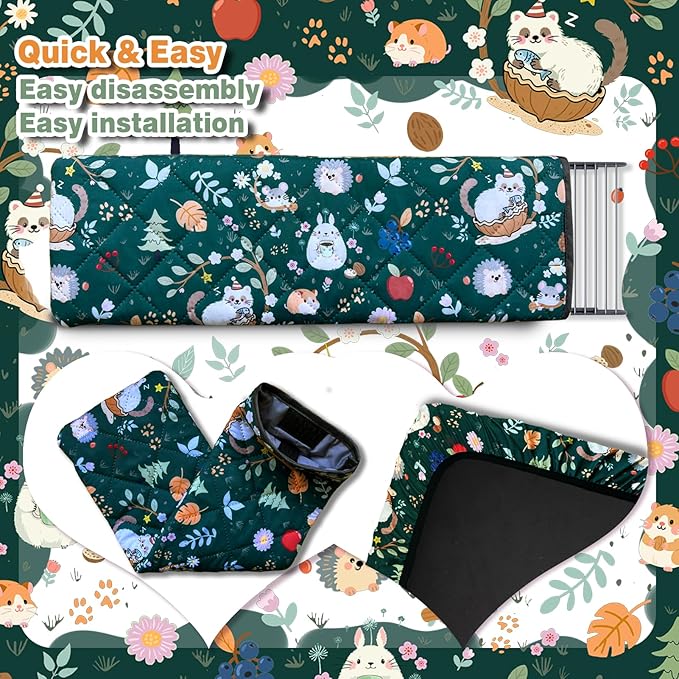 Ferret Cage Liner for Ferret Nation & Critter Nation Cage,Cute Animal Print,Washable Bedding,Cage Accessories for Ferrets, Chinchillas, Rats, Rabbits & Other Small Pets (Single Unit Combo)