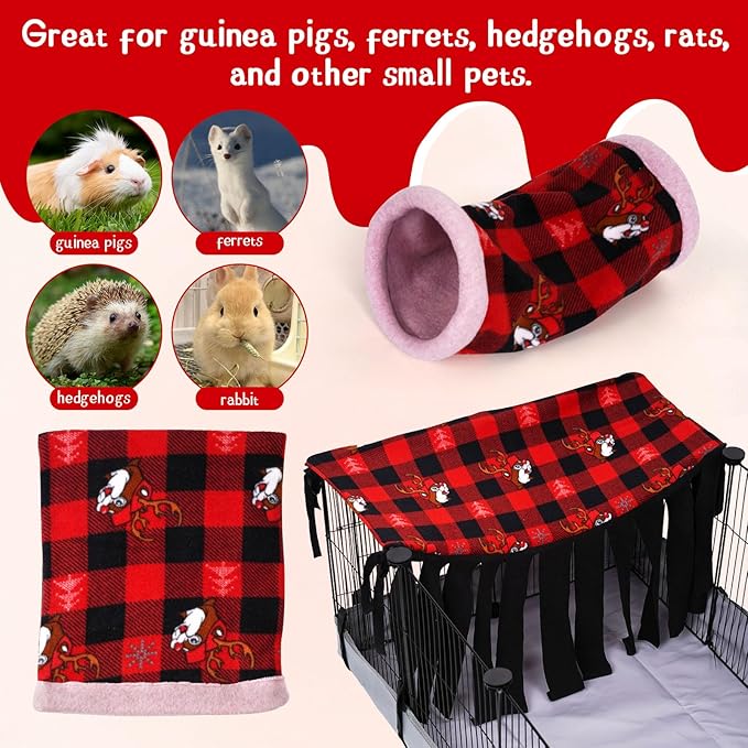 NAPLORD Guinea Pig Hideout, Guinea Pig Fleece Forest,1x2 C&C Fleece Forest for Guinea Pigs, Hedgehog, Bunny,Small Pets