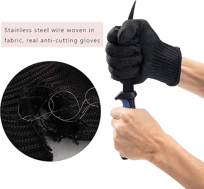 Fishing Knife, Fish Cleaning Kit 7 PC Set with Fish Knife, Fish Scale Cleaning Brush, Multi-Functional Scissors, Anti-Cutting Gloves, Fishbone Tweezers, Storage Bag