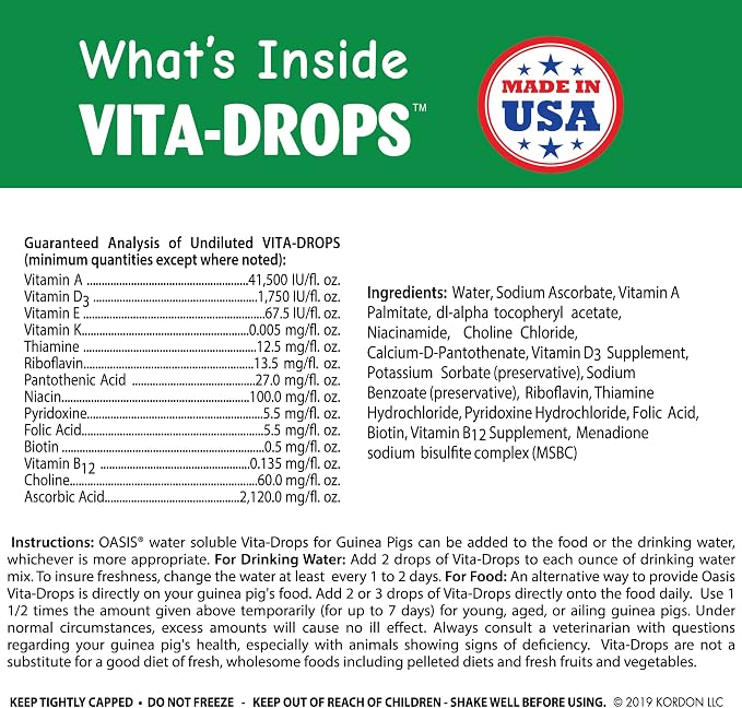 Oasis # 80061 Guinea Pig Vita Drop, 2-Ounce (Pack of 2)