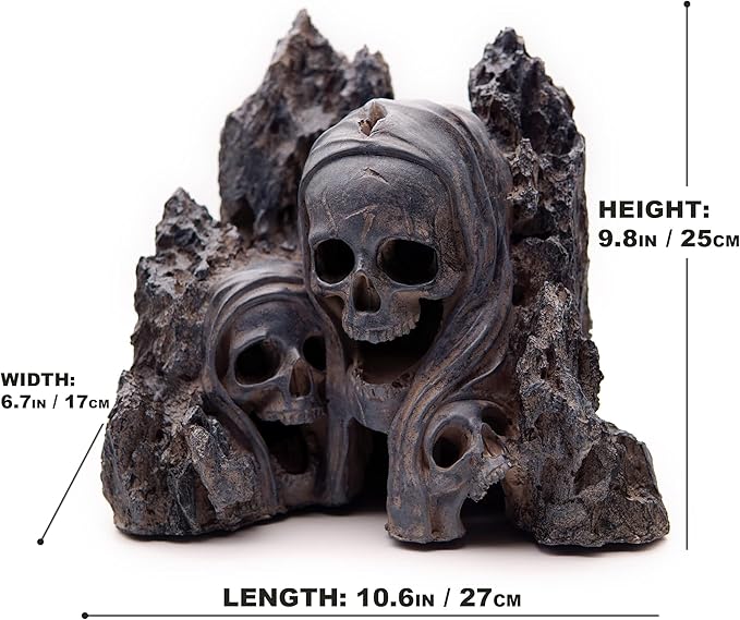 Allcolor Fish Tank Decor Rocks.Aquarium Decoration Model.Easy and Quick Solution for Aquascaping.(Skull Canyon)